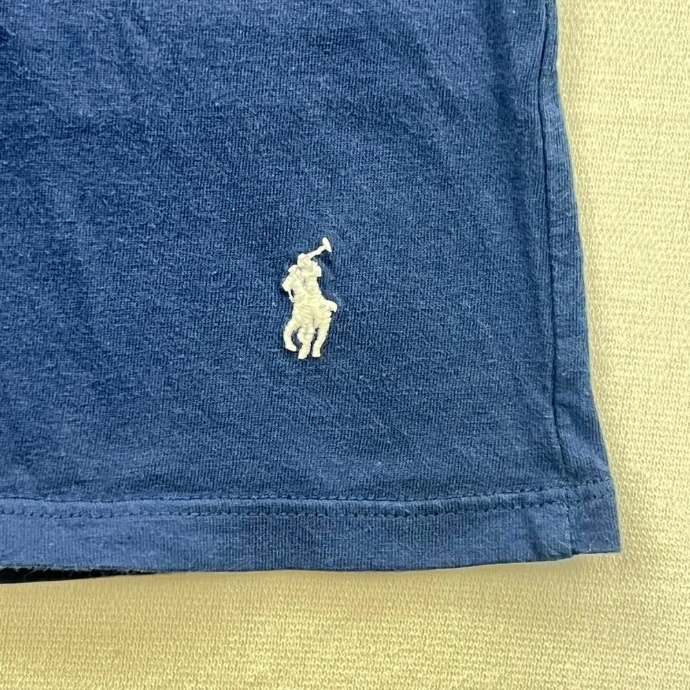 Polo Ralph Lauren Classic Fit Boys Blue V-Neck Logo Tee Cotton T-Shirt Size  L